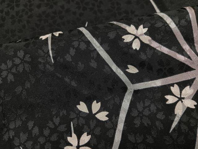 平和屋着物●長襦袢　無双仕立て　舞桜文　正絹　逸品　未使用　AABK0187ph