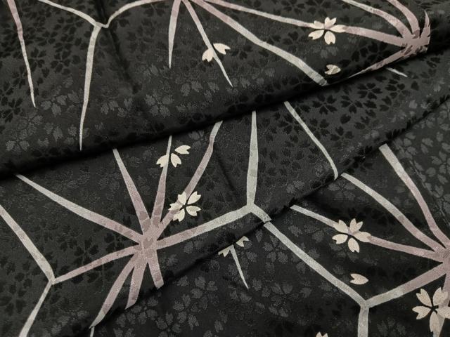 平和屋着物●長襦袢　無双仕立て　舞桜文　正絹　逸品　未使用　AABK0187ph