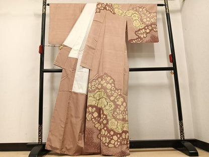 平和屋着物●西洞院辻が花　大脇一心　訪問着　紬地　絞り　正絹　逸品　AABK0190ph