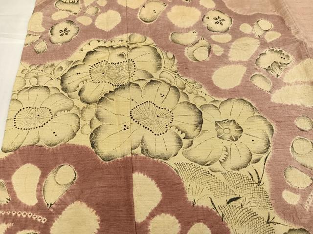 平和屋着物●西洞院辻が花　大脇一心　訪問着　紬地　絞り　正絹　逸品　AABK0190ph