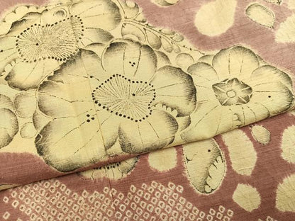 平和屋着物●西洞院辻が花　大脇一心　訪問着　紬地　絞り　正絹　逸品　AABK0190ph
