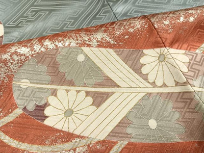 平和屋着物●皇室デザイナー　中村乃武夫　振袖　駒刺繍　草花羽文　正絹　逸品　AABK0191ph