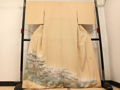 平和屋着物●豪華色留袖　友禅　作家物　駒刺繍　鴛鴦草木文　金彩　正絹　逸品　AABK0192ph
