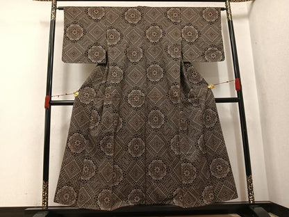 平和屋着物●本場大島紬　龍郷絣　正絹　逸品　AABK0194ph