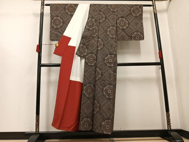 平和屋着物●本場大島紬　龍郷絣　正絹　逸品　AABK0194ph