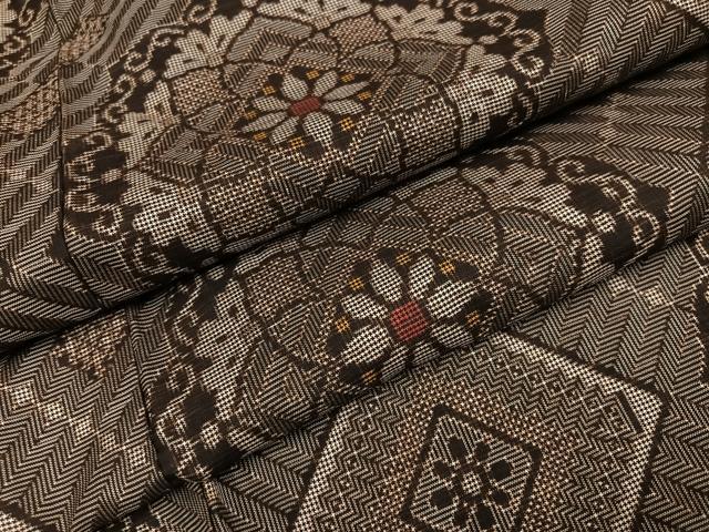 平和屋着物●本場大島紬　龍郷絣　正絹　逸品　AABK0194ph