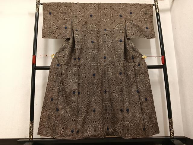 平和屋着物●本場大島紬　龍郷絣　正絹　逸品　AABK0195ph