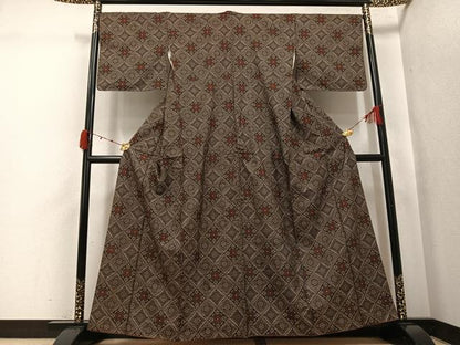 平和屋着物●本場大島紬　龍郷絣　正絹　逸品　AABK0196ph