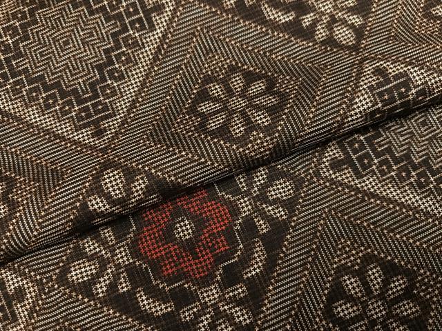 平和屋着物●本場大島紬　龍郷絣　正絹　逸品　AABK0196ph