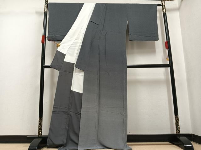 平和屋着物●伝統工芸士　保科信　江戸小紋　訪問着　霞文　正絹　逸品　AABK0197ph