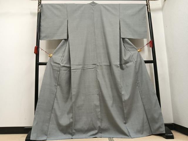 平和屋着物●結城紬　色無地　潤色　正絹　逸品　AABK0198ph