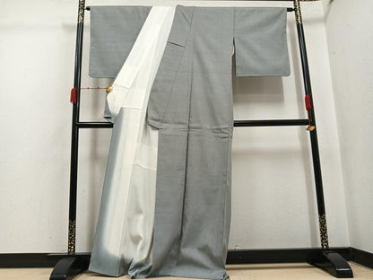 平和屋着物●結城紬　色無地　潤色　正絹　逸品　AABK0198ph