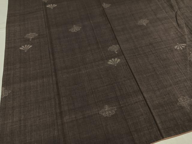 平和屋着物●結城紬　舞花文　正絹　逸品　AABK0199ph