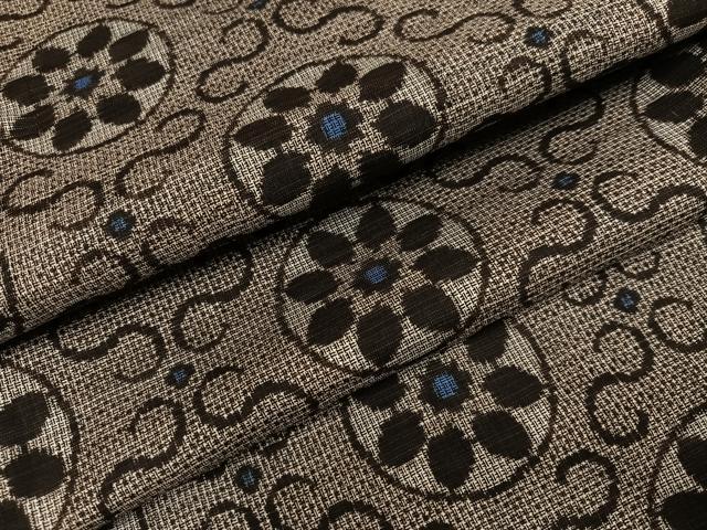 平和屋着物●本場大島紬　割込み絣　花丸文　正絹　逸品　AABK0200ph