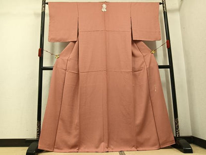 平和屋着物●本草木染作家　瑞鳳　色無地　ときがら茶色　正絹　逸品　AABK0208ph