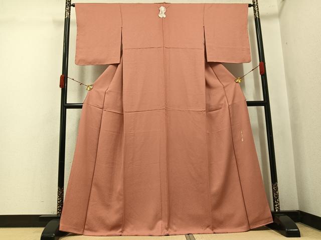 平和屋着物●本草木染作家　瑞鳳　色無地　ときがら茶色　正絹　逸品　AABK0208ph