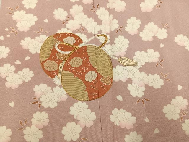 平和屋着物●訪問着　刺繍　花鼓文　金糸　正絹　逸品　AABK0212ph
