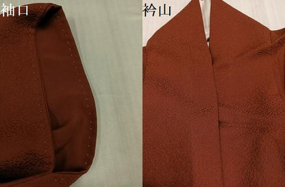 平和屋着物●上質な色無地　茶色　正絹　逸品　AABK0213ph