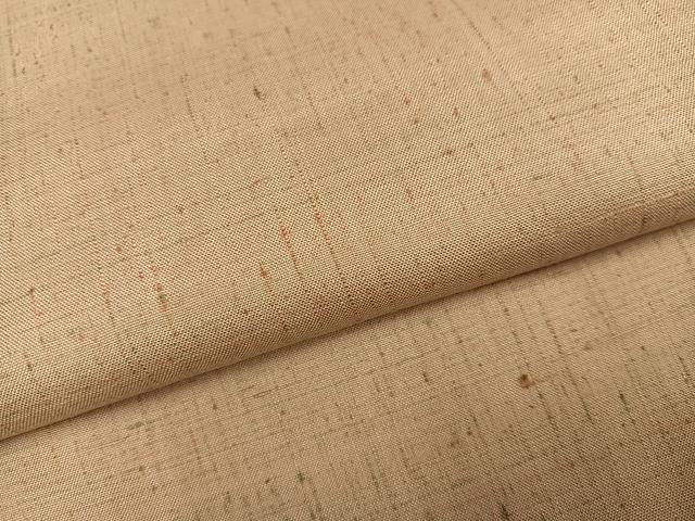 平和屋着物●結城紬　色無地　蜂蜜色　証紙付き　正絹　逸品　AABK0216ph