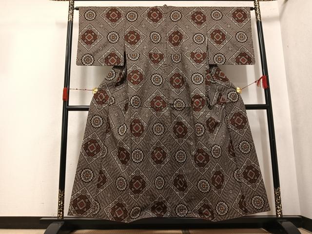 平和屋着物●本場大島紬　龍郷絣　正絹　逸品　AABK0218ph