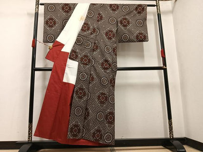 平和屋着物●本場大島紬　龍郷絣　正絹　逸品　AABK0218ph