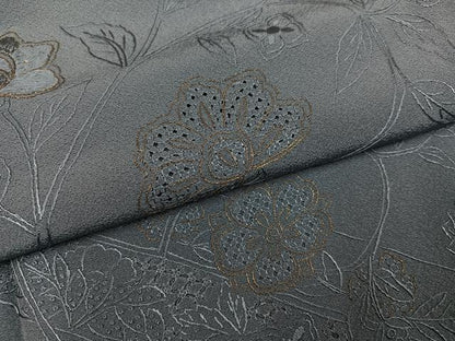平和屋着物●訪問着　中国三大刺繍　汕頭刺繍　スワトウ刺繍　更紗文　金糸　ロング丈　正絹　逸品　未使用　AABK0222ph