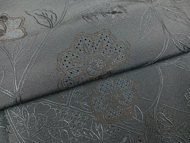 平和屋着物●訪問着　中国三大刺繍　汕頭刺繍　スワトウ刺繍　更紗文　金糸　ロング丈　正絹　逸品　未使用　AABK0222ph
