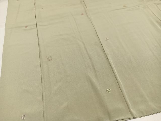 平和屋着物●上質な小紋　総刺繍　草花文　正絹　逸品　AABK0223ph