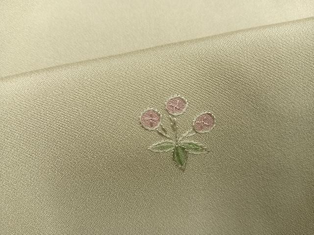 平和屋着物●上質な小紋　総刺繍　草花文　正絹　逸品　AABK0223ph