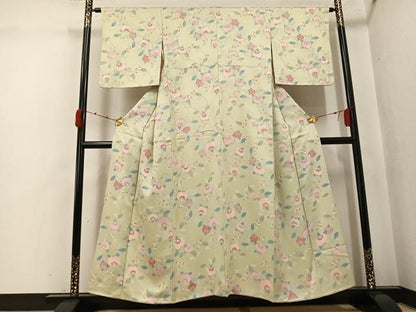 平和屋着物●上質な小紋　地紋起こし　橘　正絹　逸品　AABK0224ph