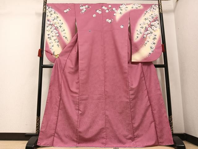 平和屋着物●小振袖　二尺袖　舞桜　暈し染め　洗える着物　AABK0228ph