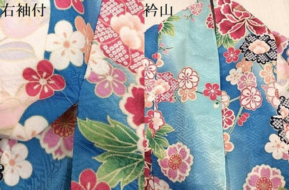 平和屋着物●小振袖　二尺袖　花尽くし　暈し染め　洗える着物　AABK0229ph