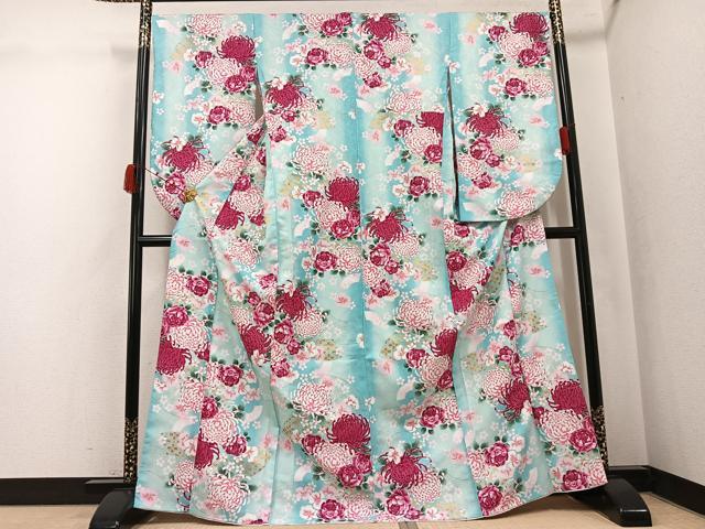 平和屋着物●小振袖　二尺袖　花尽くし　暈し染め　金彩　洗える着物　AABK0231ph