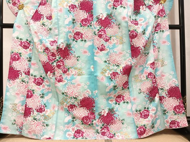 平和屋着物●小振袖　二尺袖　花尽くし　暈し染め　金彩　洗える着物　AABK0231ph