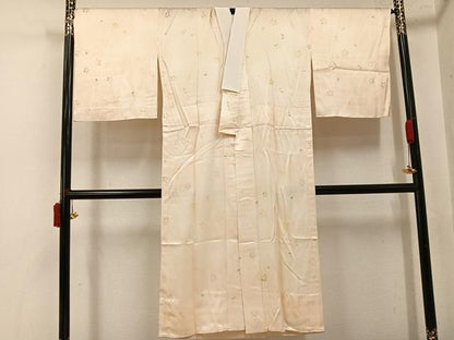 平和屋着物●長襦袢　無双仕立て　舞桜文　正絹　逸品　AABK0235ph