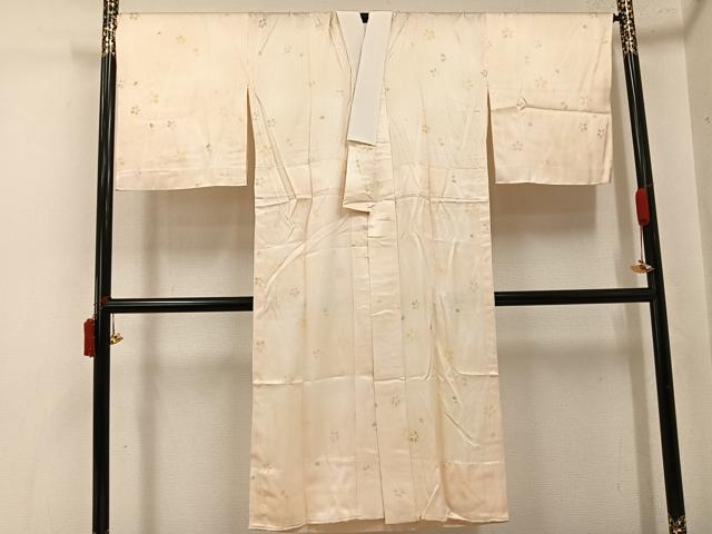 平和屋着物●長襦袢　無双仕立て　舞桜文　正絹　逸品　AABK0235ph