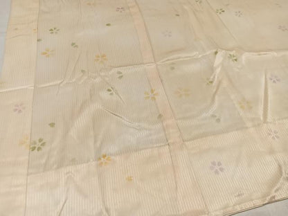 平和屋着物●長襦袢　無双仕立て　舞桜文　正絹　逸品　AABK0235ph