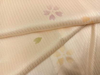 平和屋着物●長襦袢　無双仕立て　舞桜文　正絹　逸品　AABK0235ph