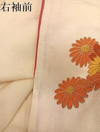 平和屋着物●訪問着　草花文　暈し染め　金彩　鬼しぼ縮緬　正絹　逸品　AABK0236ph
