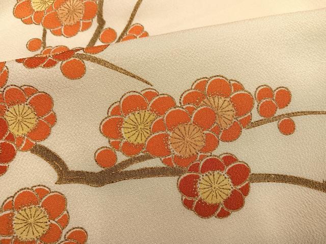 平和屋着物●訪問着　草花文　暈し染め　金彩　鬼しぼ縮緬　正絹　逸品　AABK0236ph