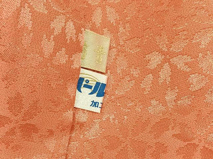 平和屋着物●振袖用長襦袢　無双仕立て　色無地　桜地紋　東雲色　正絹　逸品　AABK0237ph