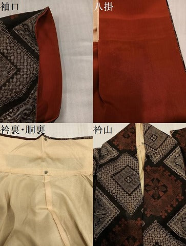 平和屋着物●本場大島紬　龍郷絣　正絹　逸品　AABK0243ph