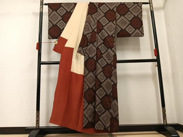 平和屋着物●本場大島紬　龍郷絣　正絹　逸品　AABK0243ph