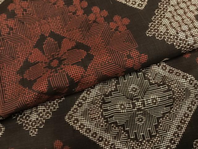 平和屋着物●本場大島紬　龍郷絣　正絹　逸品　AABK0243ph