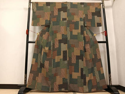 平和屋着物●上質な小紋　吉祥花文　正絹　逸品　AABK0244ph