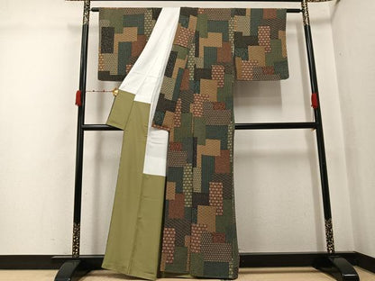 平和屋着物●上質な小紋　吉祥花文　正絹　逸品　AABK0244ph