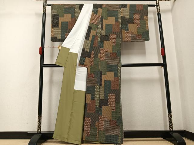 平和屋着物●上質な小紋　吉祥花文　正絹　逸品　AABK0244ph