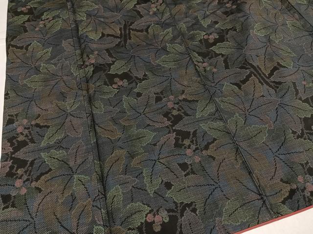 平和屋着物●本場大島紬　古代染色純泥染　9マルキ　南天文　重田忍作　証紙付き　正絹　逸品　AABK0246ph