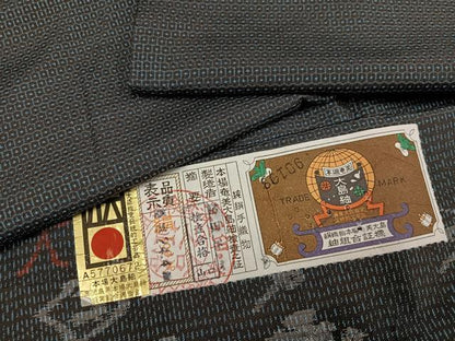 平和屋着物●男性　本場大島紬　アンサンブル　100亀甲　総詰め　証紙付き　正絹　逸品　AABK0247ph