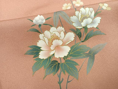 平和屋着物●訪問着雪輪地紙花文　暈し染め　金銀彩　正絹　逸品　未使用　AABK0255ph